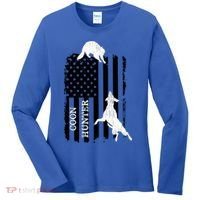 Coon Hunting American Flag Dog Women's Long Sleeve Shirt thumb 0