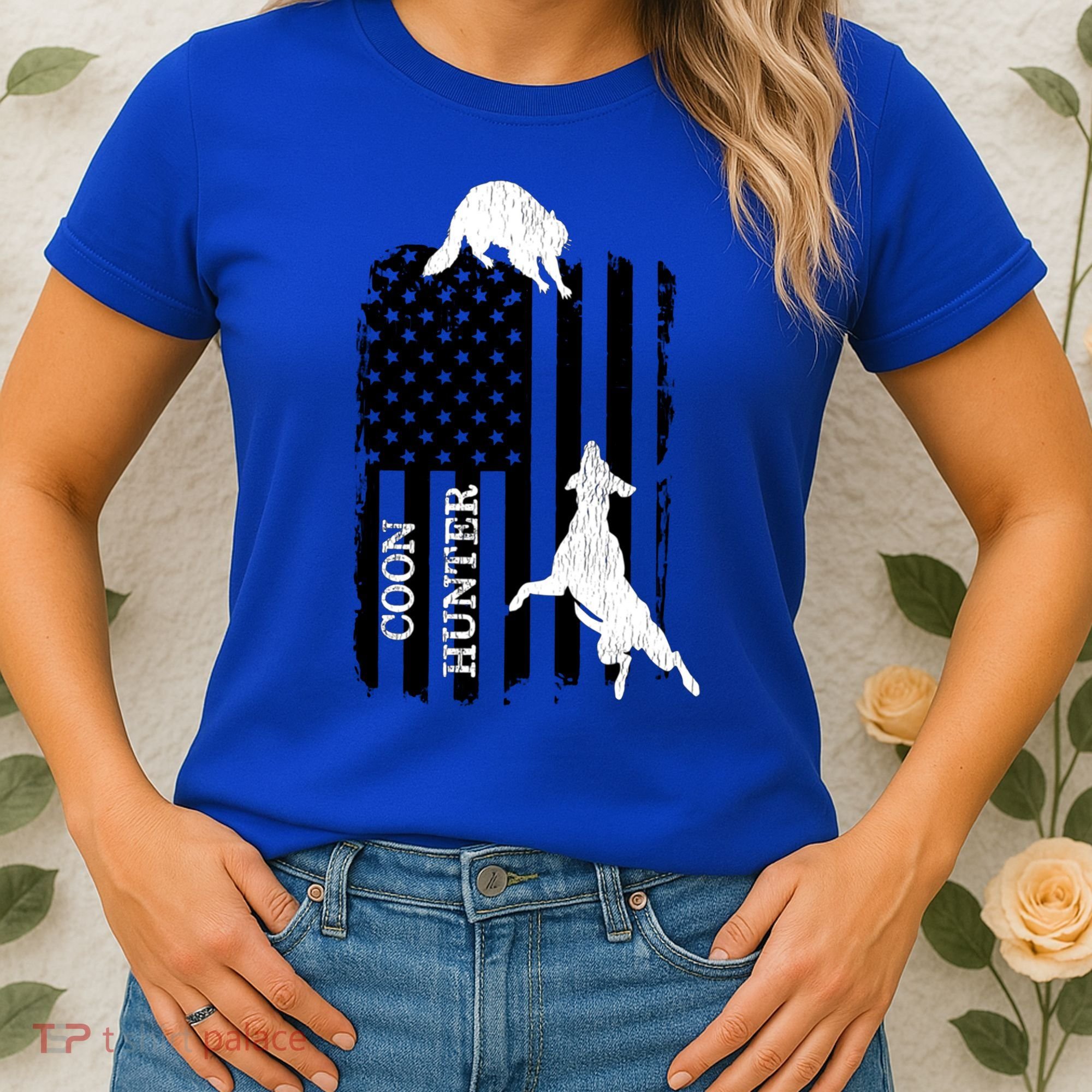 Coon Hunting American Flag Dog Women's T-Shirt