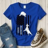 Coon Hunting American Flag Dog Women's T-Shirt thumb 3