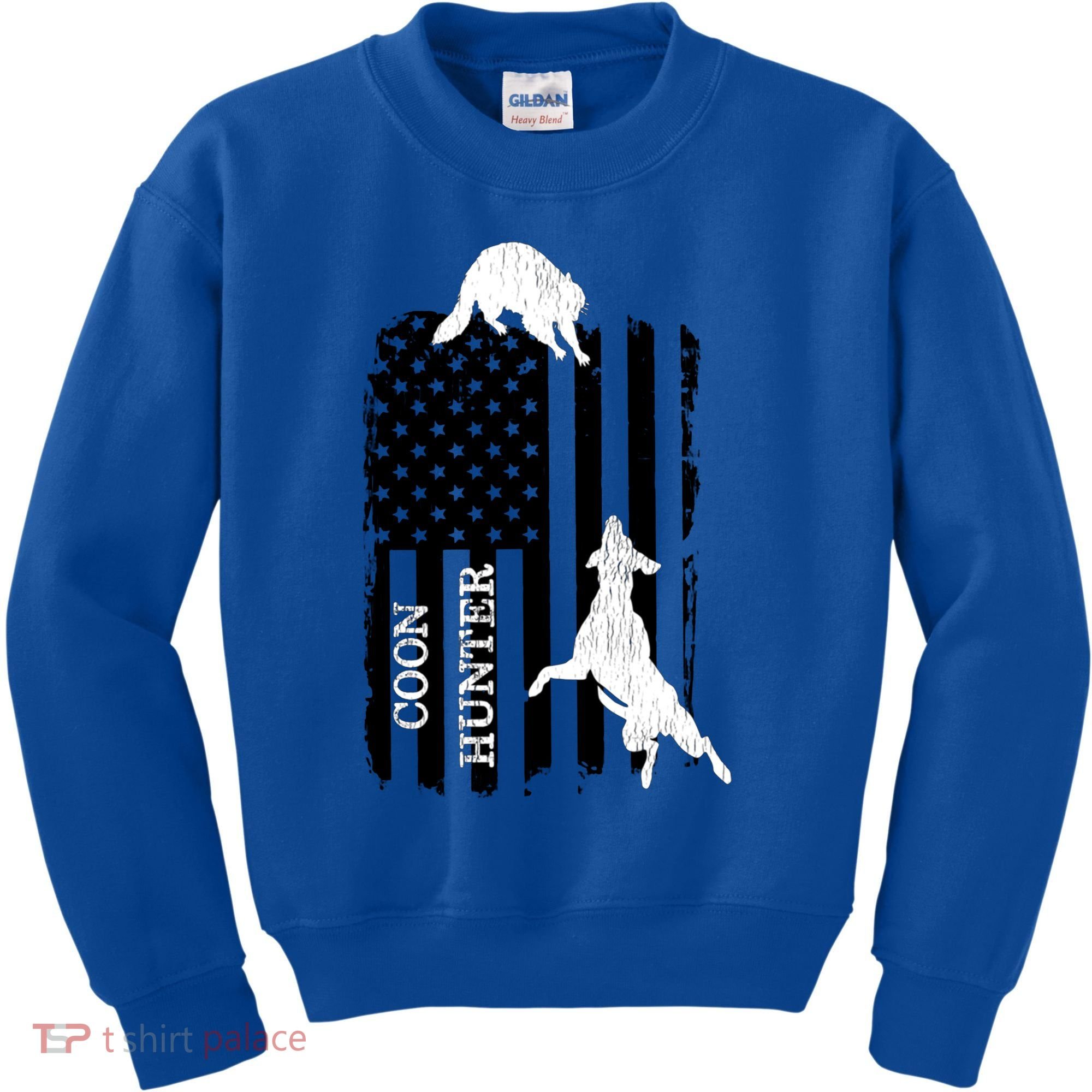 Coon Hunting American Flag Dog Kids Sweatshirt