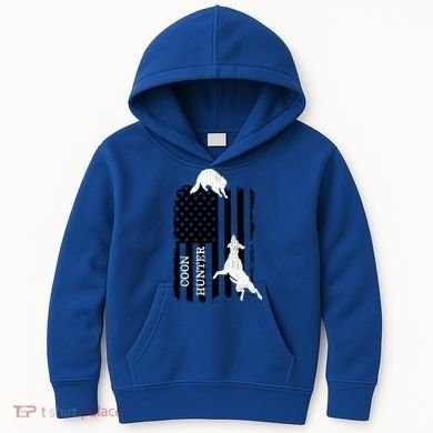 Coon Hunting American Flag Dog Kids Hoodie