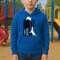 Coon Hunting American Flag Dog Kids Hoodie thumb 2