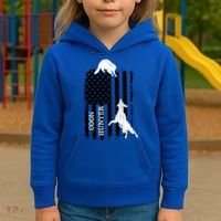 Coon Hunting American Flag Dog Kids Hoodie thumb 3