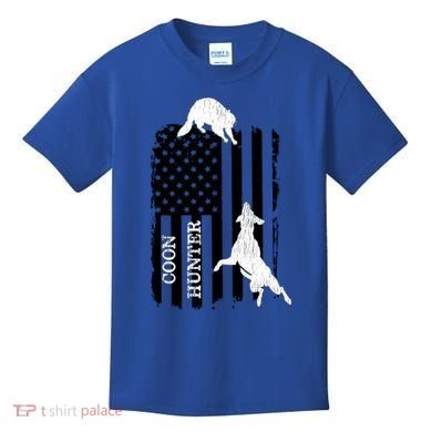 Coon Hunting American Flag Dog Kids T-Shirt