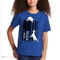 Coon Hunting American Flag Dog Kids T-Shirt thumb 2