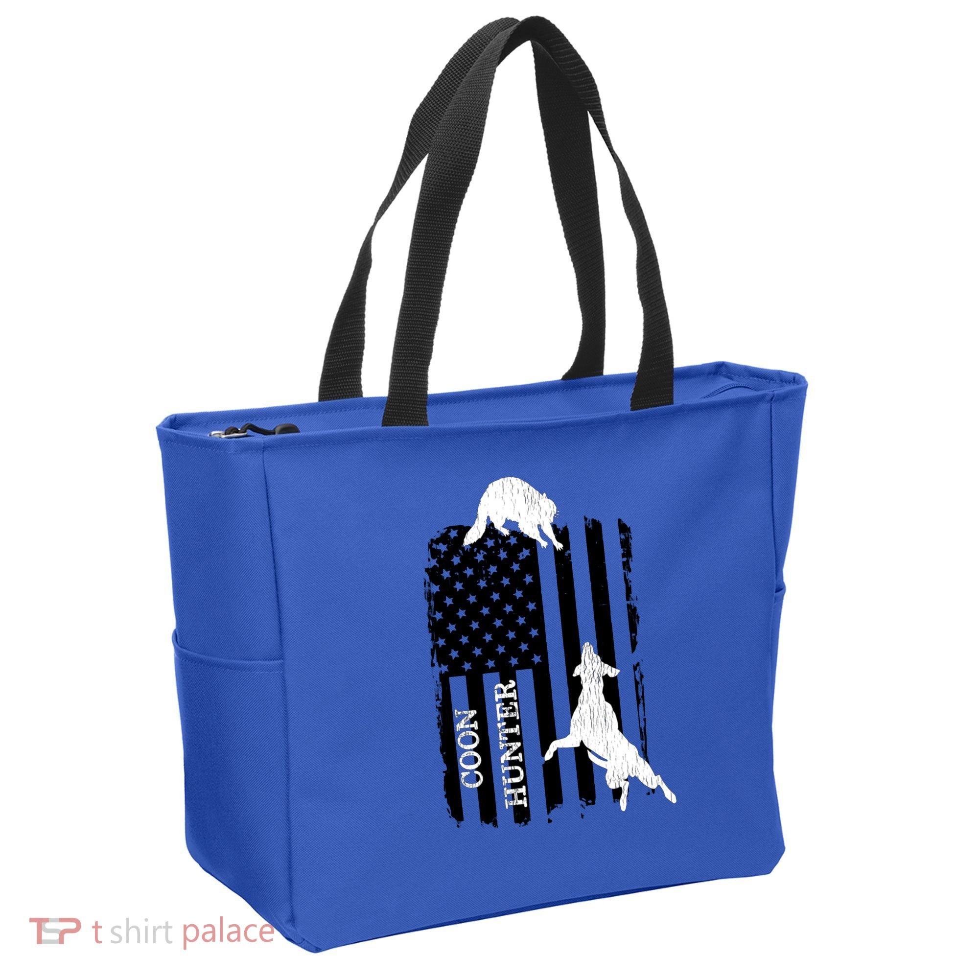 Coon Hunting American Flag Dog Tote Bag