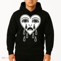 Crying Heart American Traditional Tattoo Old School Flash Hoodie thumb 2