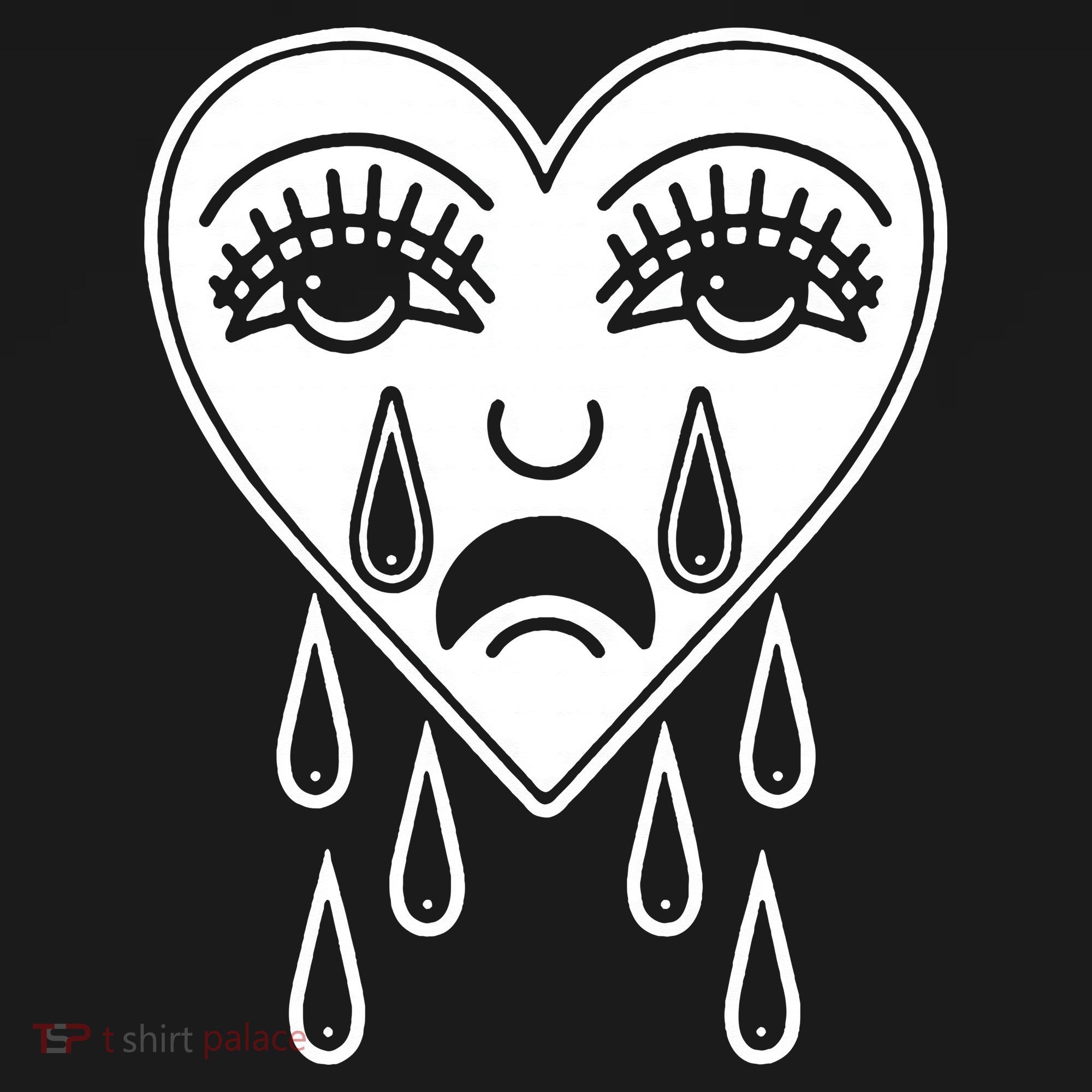 Crying Heart American Traditional Tattoo Old School Flash Sweatshirt