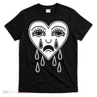 Crying Heart American Traditional Tattoo Old School Flash T-Shirt thumb 0