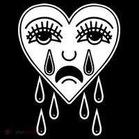 Crying Heart American Traditional Tattoo Old School Flash Women's Hoodie thumb 2