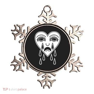 Crying Heart American Traditional Tattoo Old School Flash Ornament