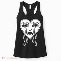 Crying Heart American Traditional Tattoo Old School Flash Women's Tank Top thumb 0