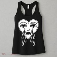 Crying Heart American Traditional Tattoo Old School Flash Women's Tank Top thumb 3