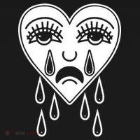 Crying Heart American Traditional Tattoo Old School Flash Women's Tank Top thumb 5