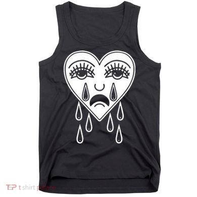 Crying Heart American Traditional Tattoo Old School Flash Tank Top