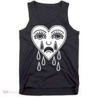 Crying Heart American Traditional Tattoo Old School Flash Tank Top thumb 0