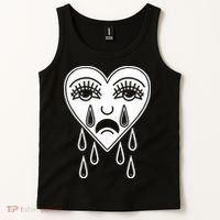 Crying Heart American Traditional Tattoo Old School Flash Tank Top thumb 2
