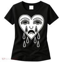 Crying Heart American Traditional Tattoo Old School Flash Women's T-Shirt thumb 0
