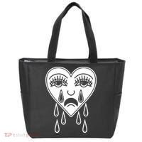 Crying Heart American Traditional Tattoo Old School Flash Tote Bag thumb 0