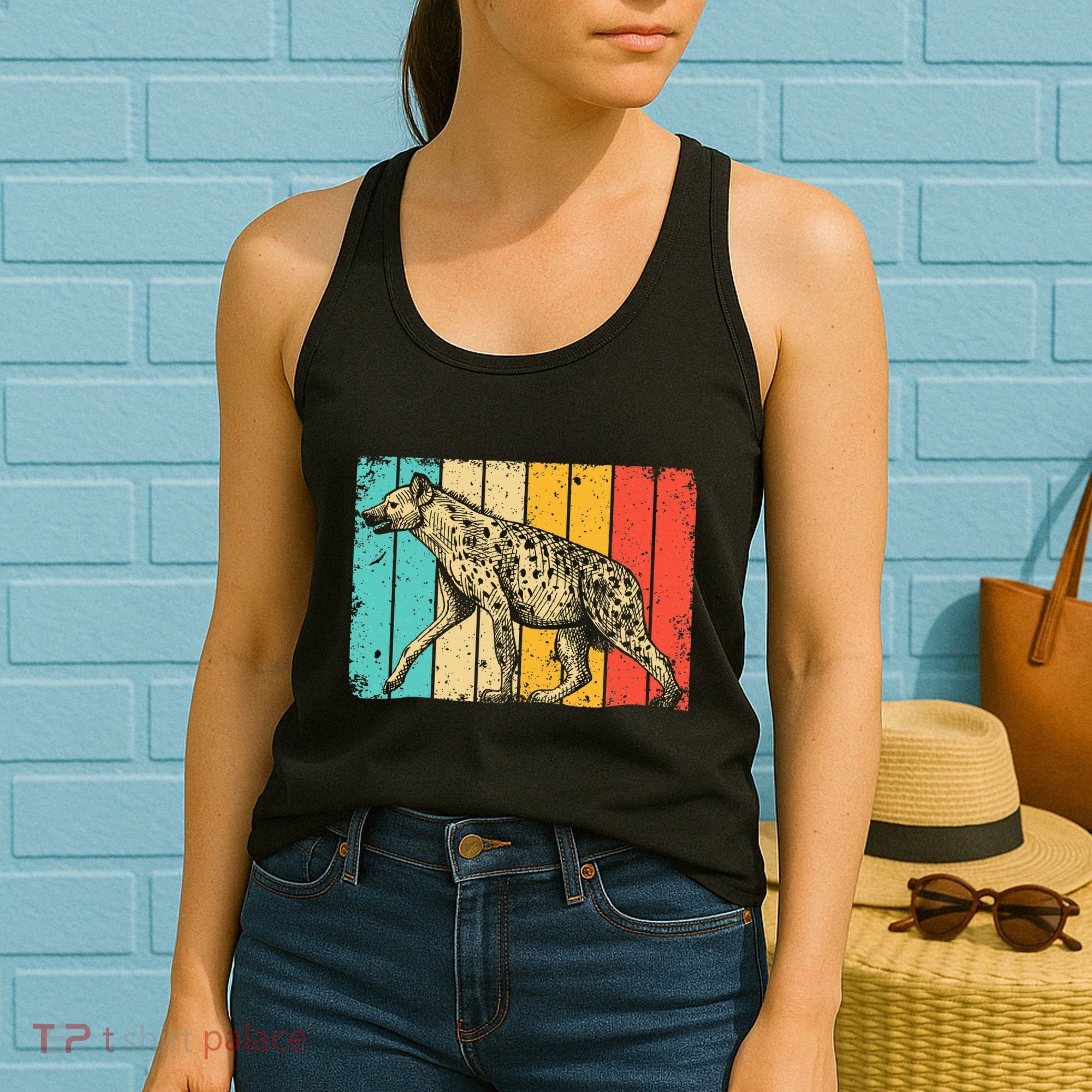 Cool Hyena Africa Animal Zookeeper Retro Hyena Women's Tank Top