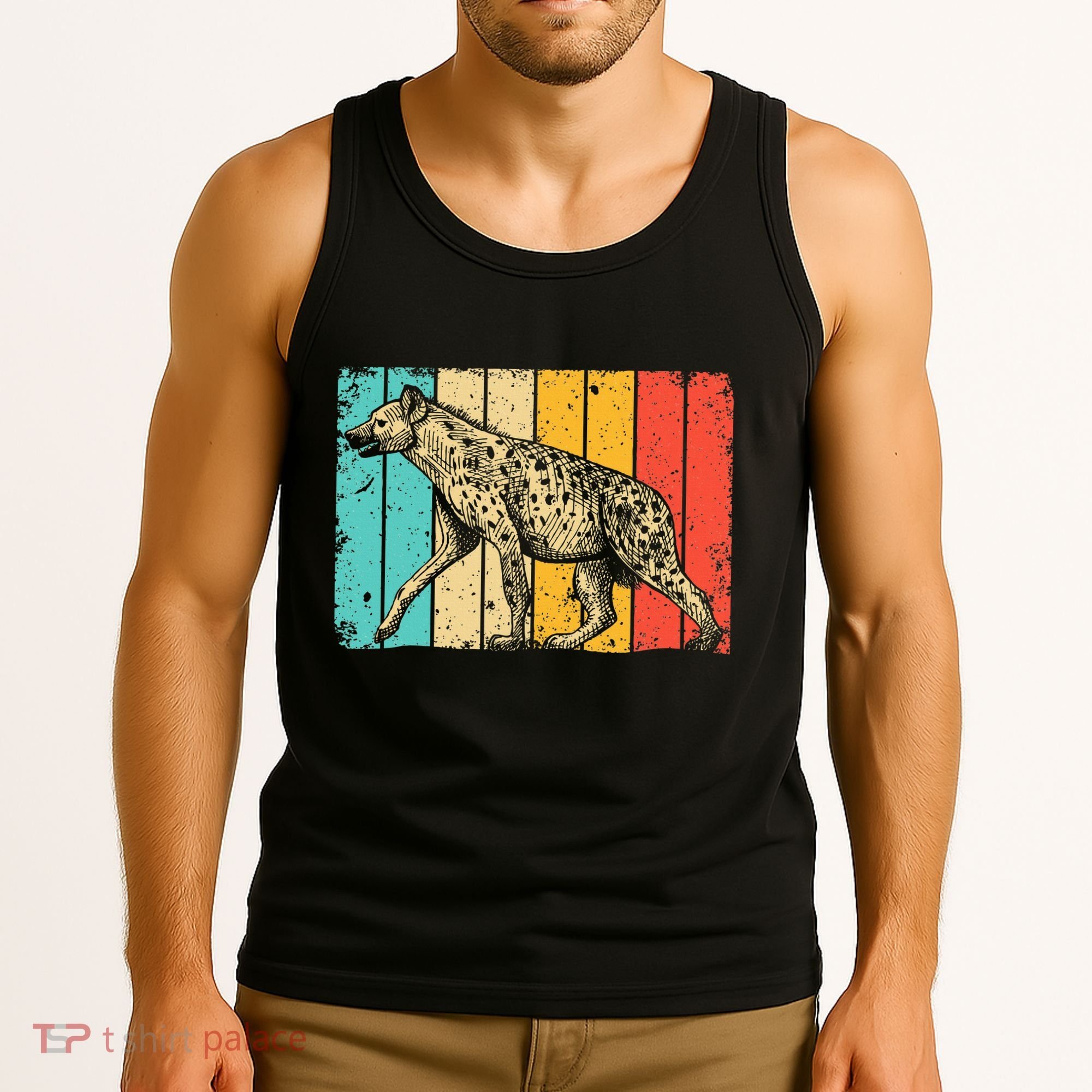 Cool Hyena Africa Animal Zookeeper Retro Hyena Tank Top