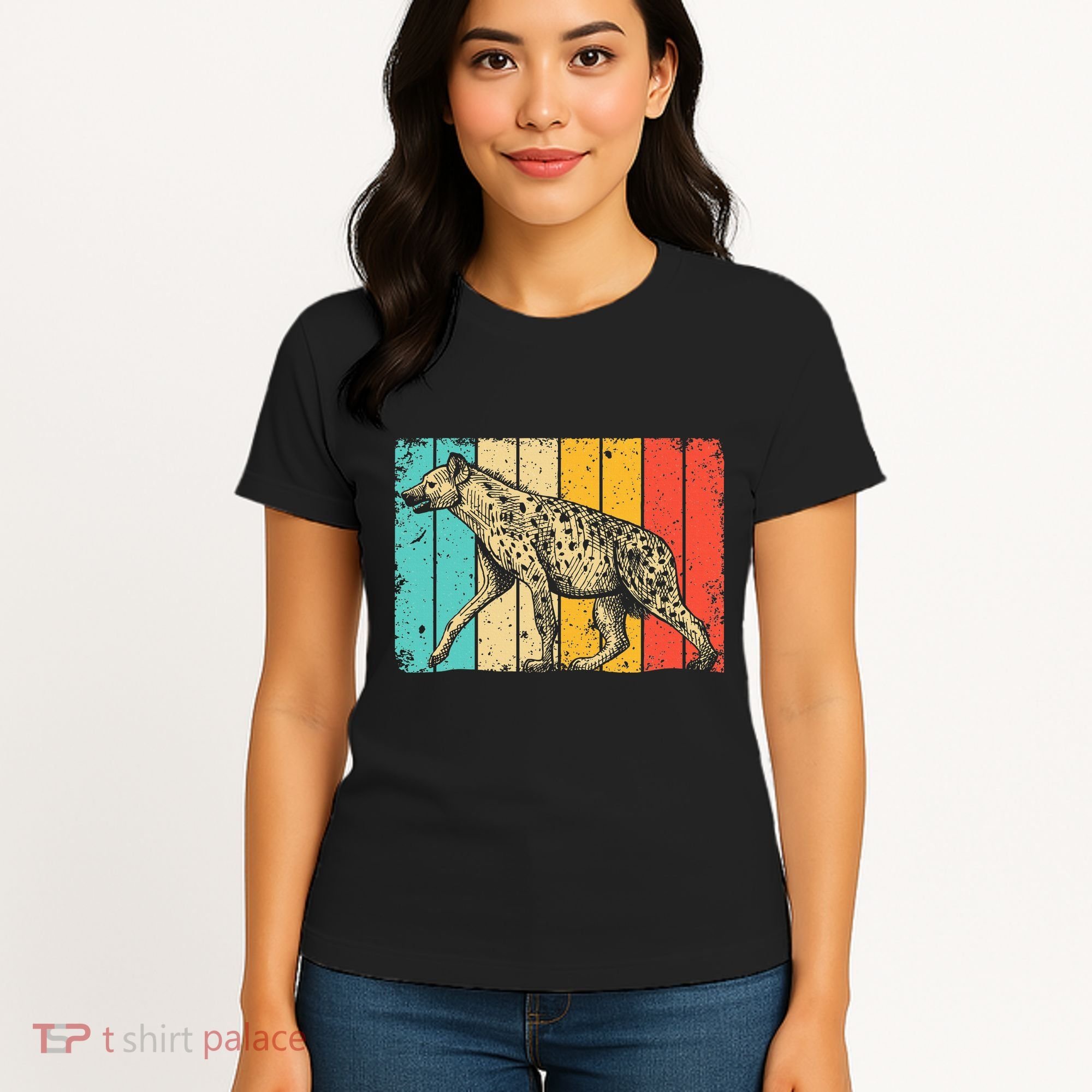 Cool Hyena Africa Animal Zookeeper Retro Hyena Women's T-Shirt