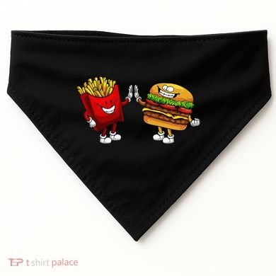 Cute Hamburger Art  Hamburger French USA-Made Doggie Bandana