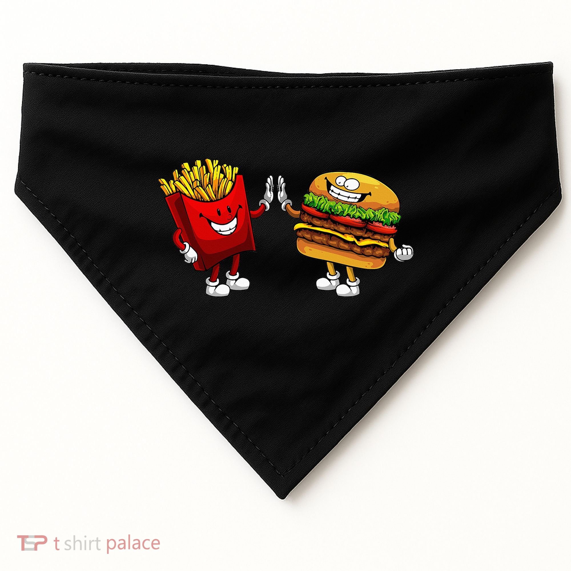 Cute Hamburger Art  Hamburger French USA-Made Doggie Bandana