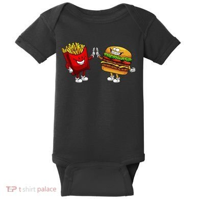Cute Hamburger Art  Hamburger French Baby Bodysuit