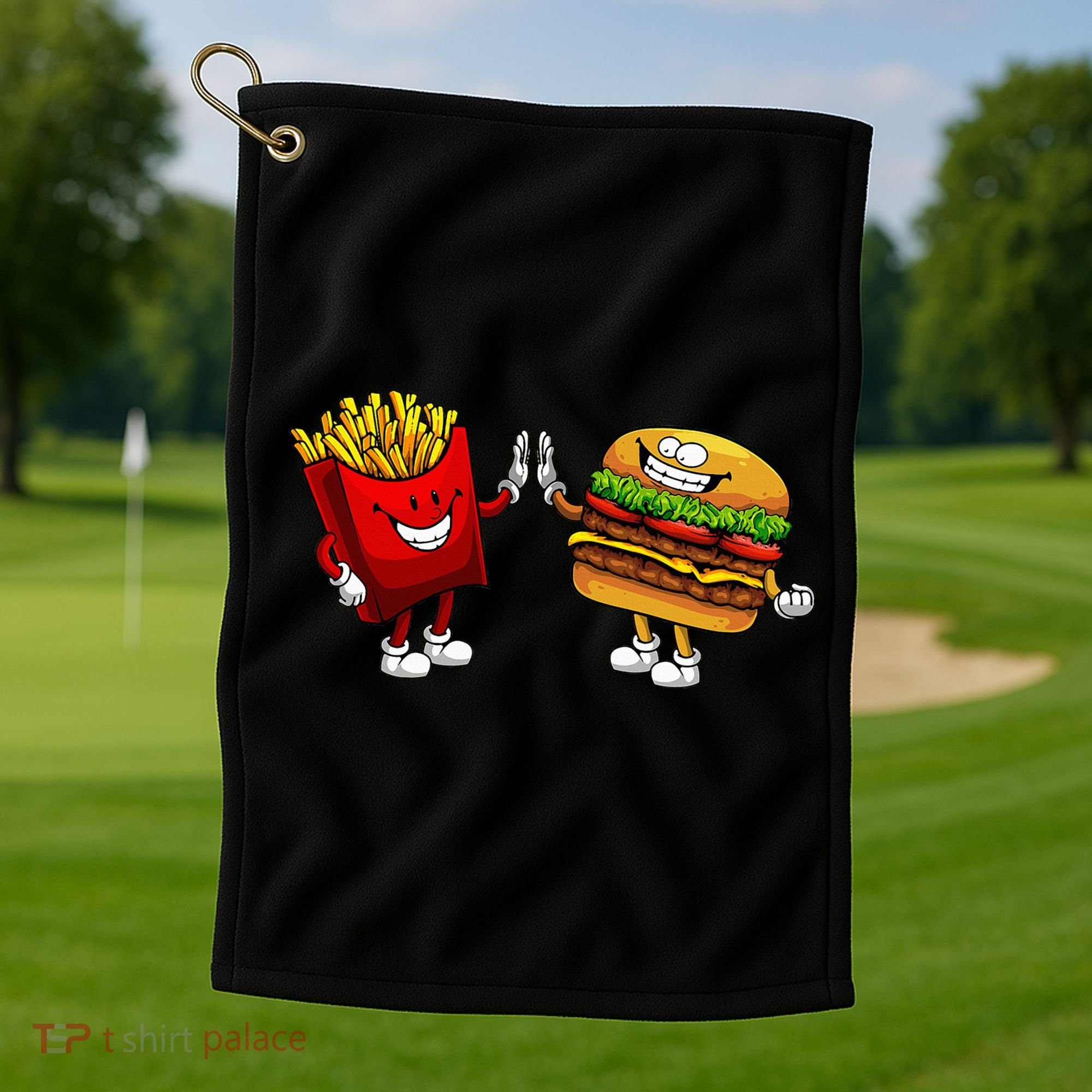 Cute Hamburger Art  Hamburger French Golf Towel