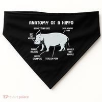 Cute Hippopotamus Anatomy Of A Hippo For Cool Gift USA-Made Doggie Bandana thumb 0