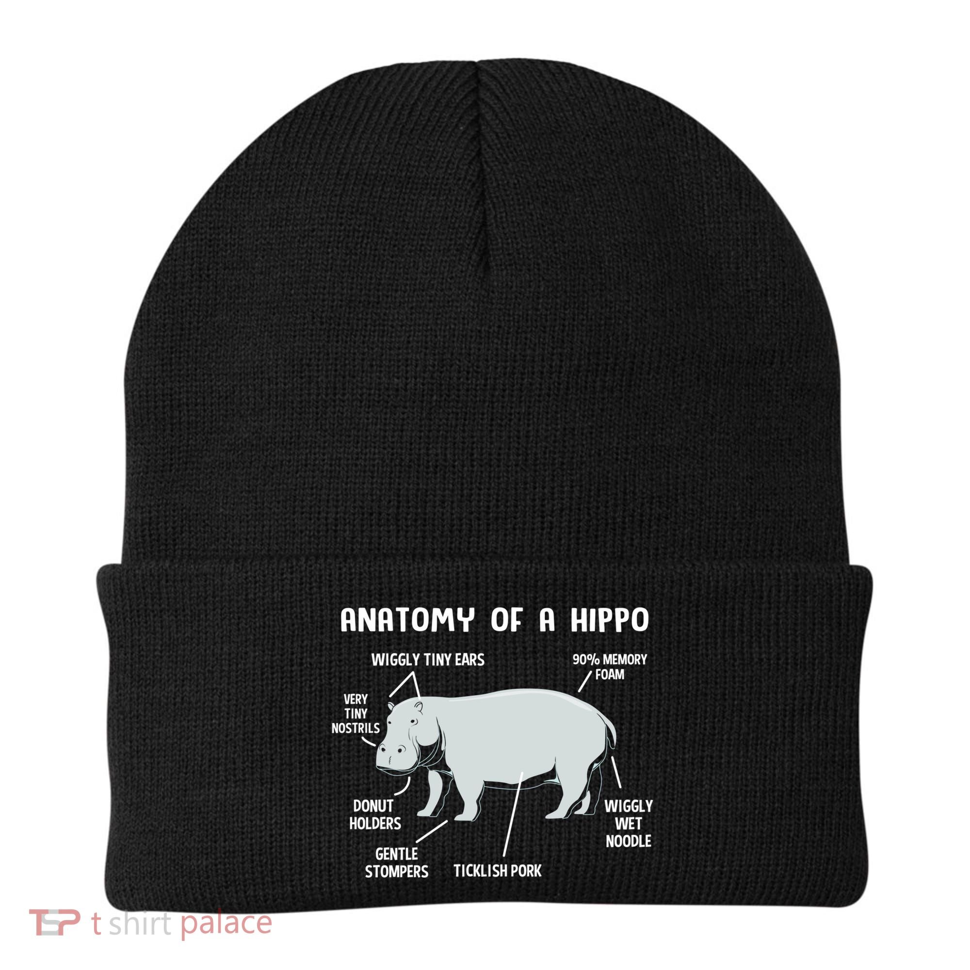 Cute Hippopotamus Anatomy Of A Hippo For Cool Gift Beanie