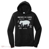 Cute Hippopotamus Anatomy Of A Hippo For Cool Gift Women's Hoodie thumb 0