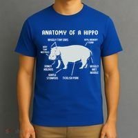 Cute Hippopotamus Anatomy Of A Hippo For Cool Gift T-Shirt thumb 3
