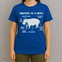 Cute Hippopotamus Anatomy Of A Hippo For Cool Gift T-Shirt thumb 4
