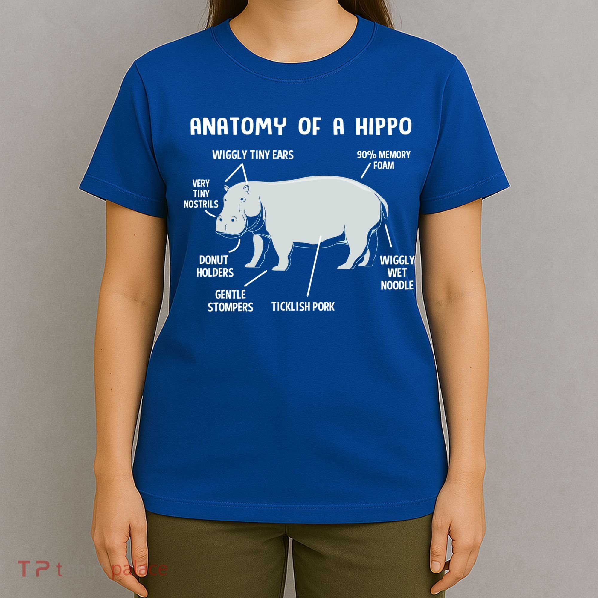 Cute Hippopotamus Anatomy Of A Hippo For Cool Gift T-Shirt