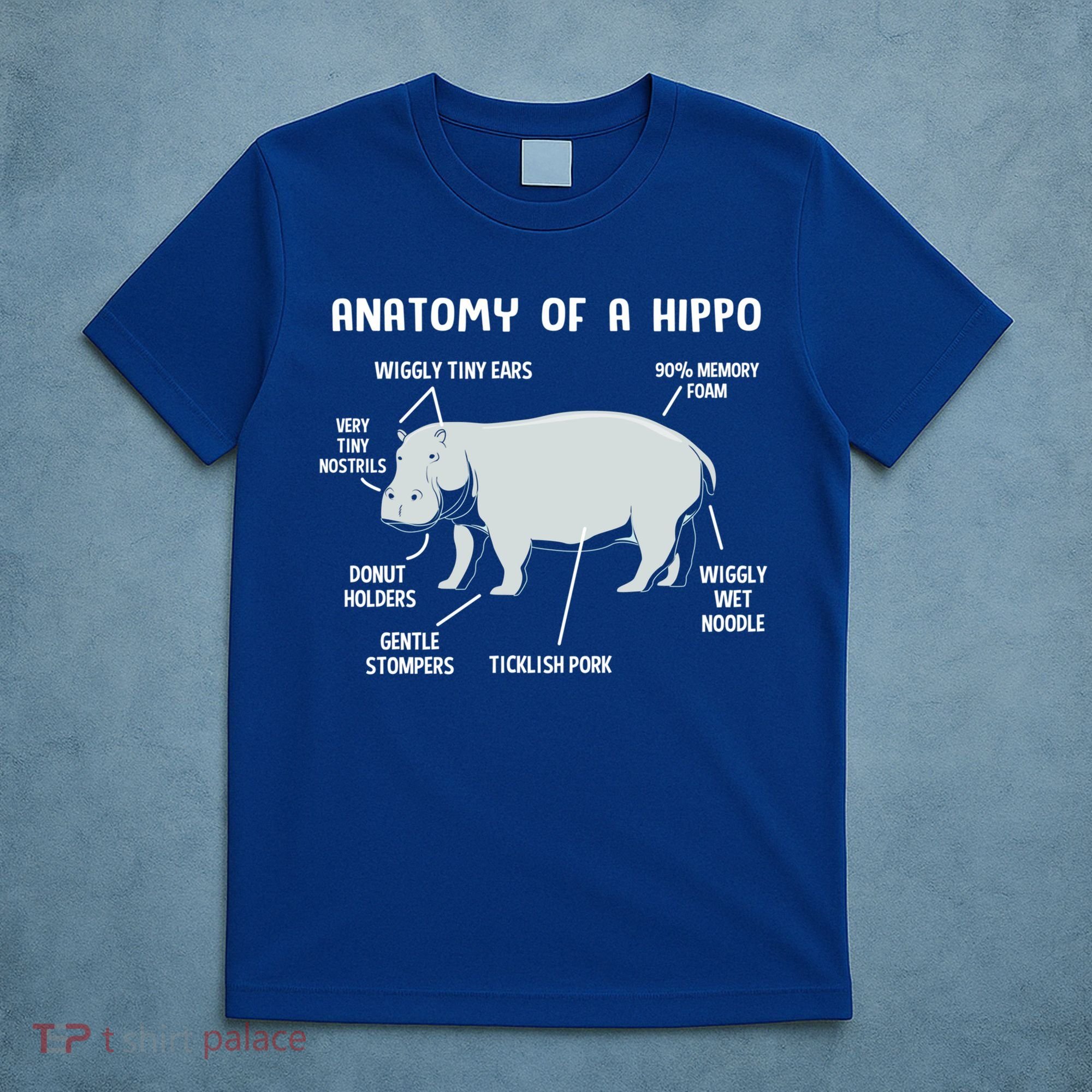 Cute Hippopotamus Anatomy Of A Hippo For Cool Gift T-Shirt