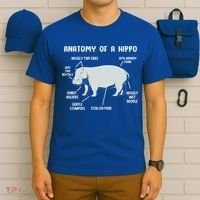 Cute Hippopotamus Anatomy Of A Hippo For Cool Gift T-Shirt thumb 6