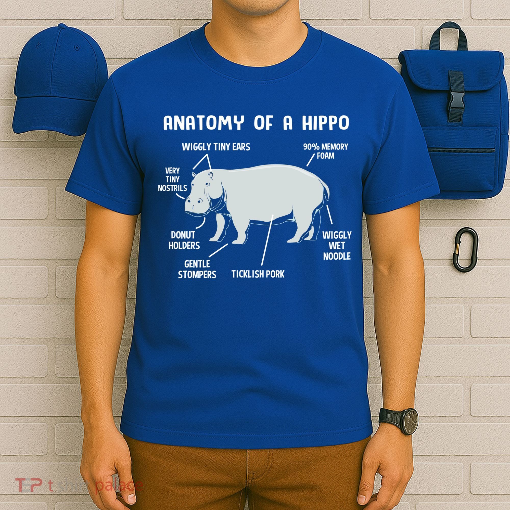 Cute Hippopotamus Anatomy Of A Hippo For Cool Gift T-Shirt