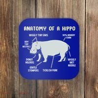Cute Hippopotamus Anatomy Of A Hippo For Cool Gift Coaster thumb 0