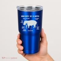 Cute Hippopotamus Anatomy Of A Hippo For Cool Gift Tumbler thumb 2