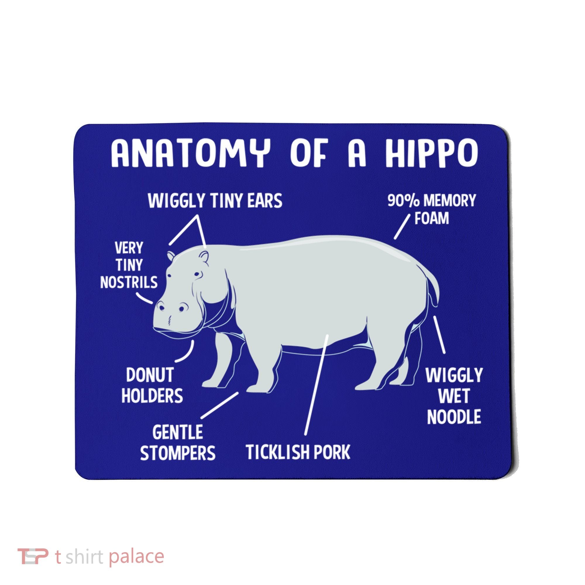 Cute Hippopotamus Anatomy Of A Hippo For Cool Gift Mousepad