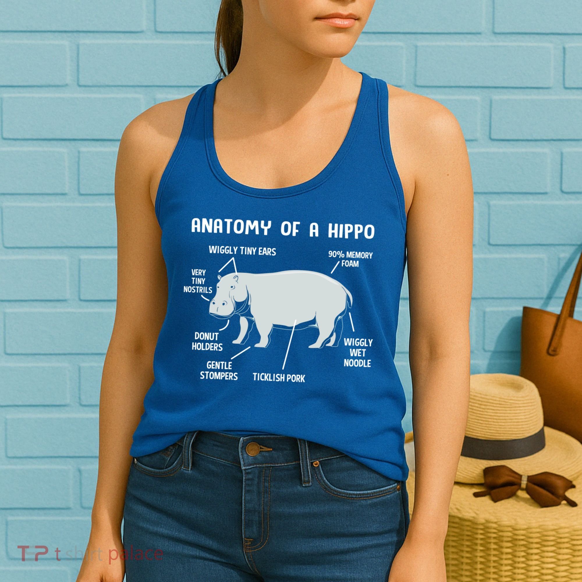 Cute Hippopotamus Anatomy Of A Hippo For Cool Gift Women's Tank Top