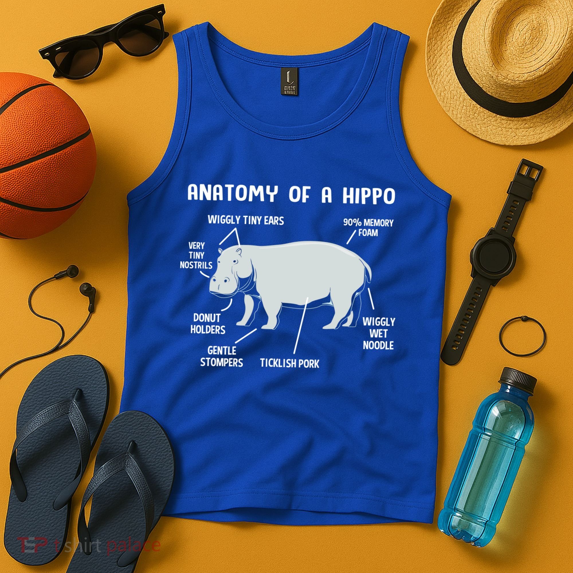 Cute Hippopotamus Anatomy Of A Hippo For Cool Gift Tank Top