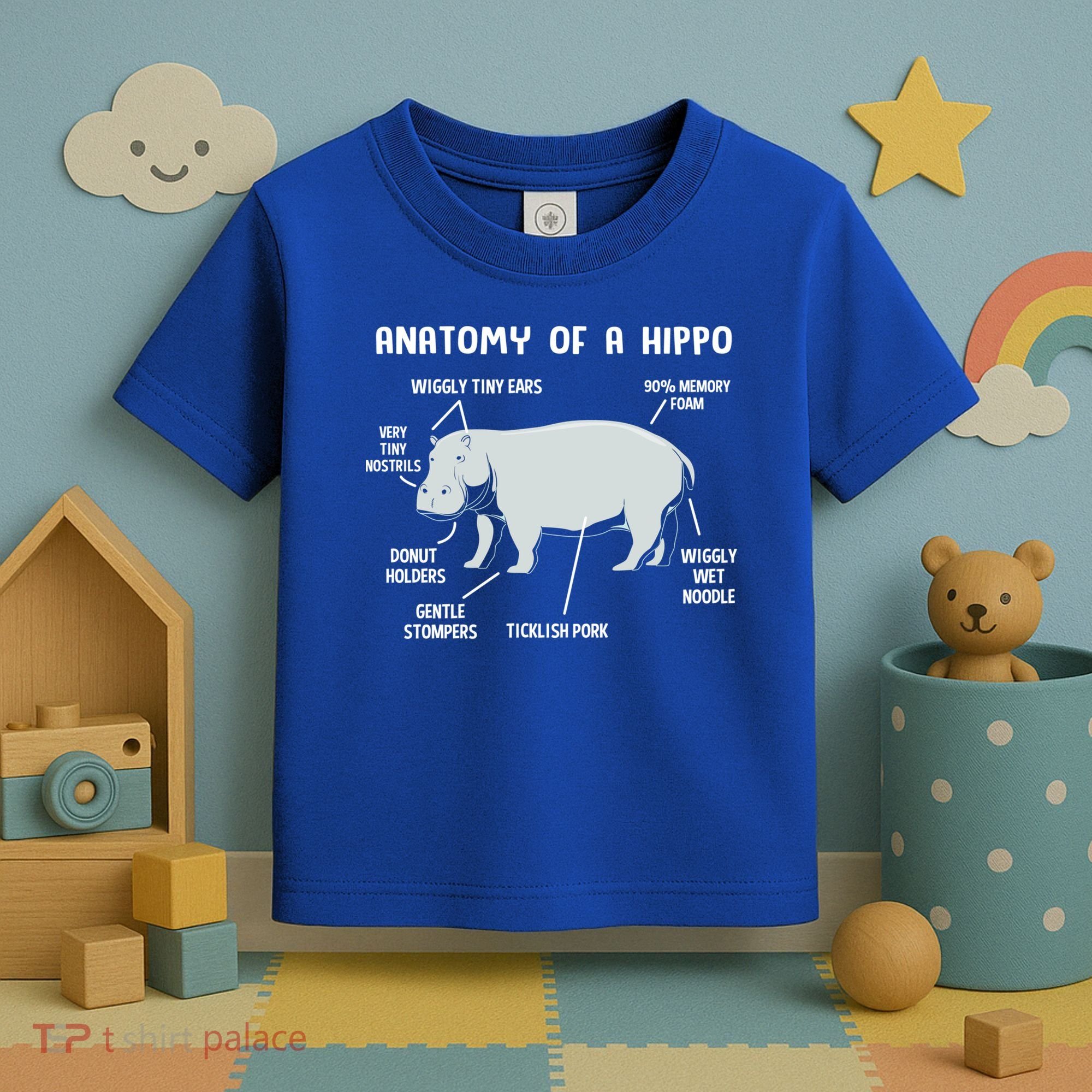 Cute Hippopotamus Anatomy Of A Hippo For Cool Gift Toddler T-Shirt