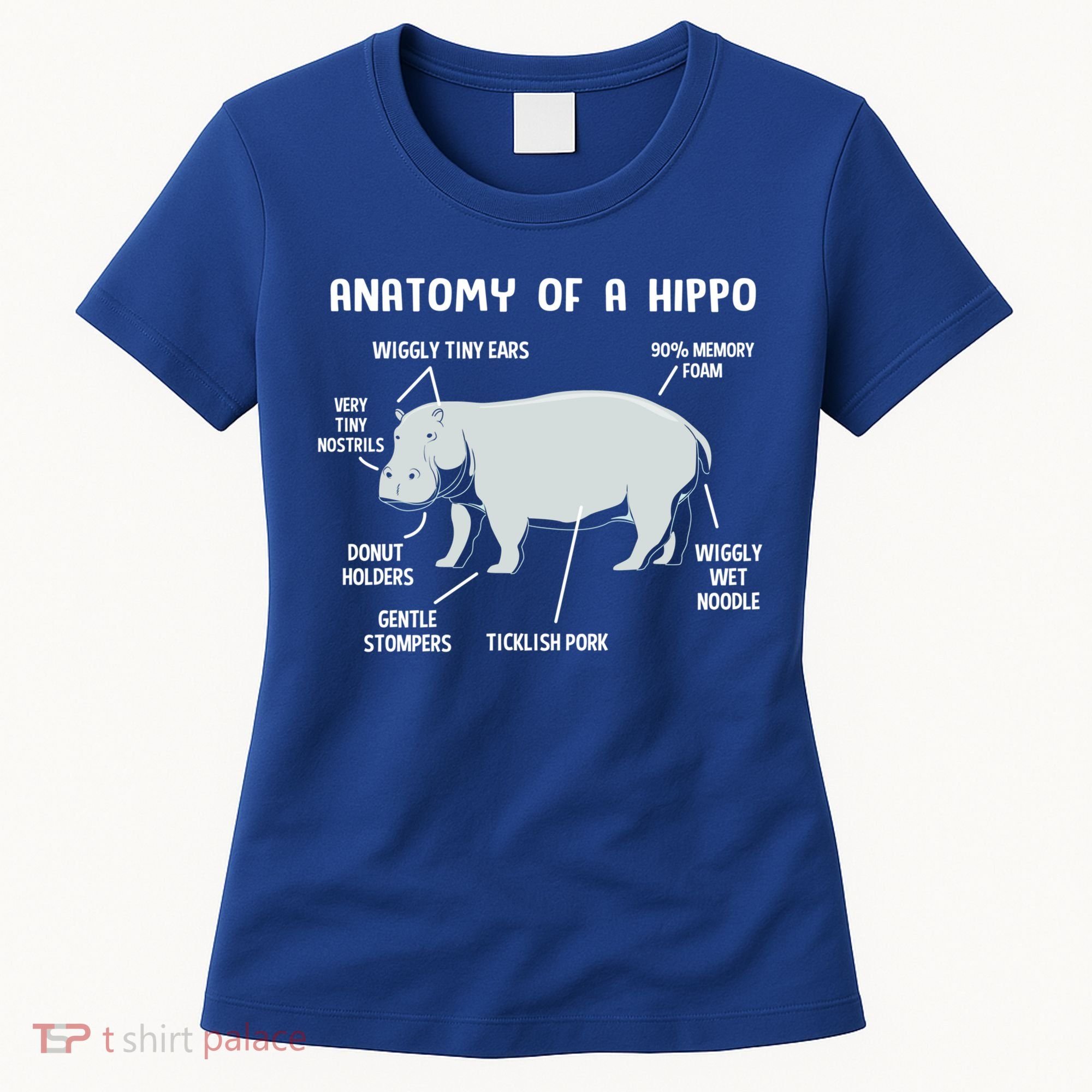 Cute Hippopotamus Anatomy Of A Hippo For Cool Gift Women's T-Shirt