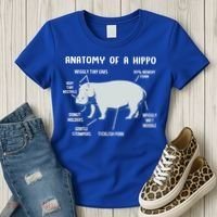 Cute Hippopotamus Anatomy Of A Hippo For Cool Gift Women's T-Shirt thumb 3