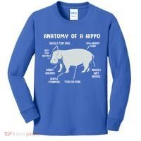 Cute Hippopotamus Anatomy Of A Hippo For Cool Gift Kids Long Sleeve Shirt thumb 0