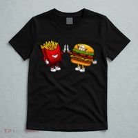 Cute Hamburger Art Women Hamburger French Fries Lovers T-Shirt thumb 5