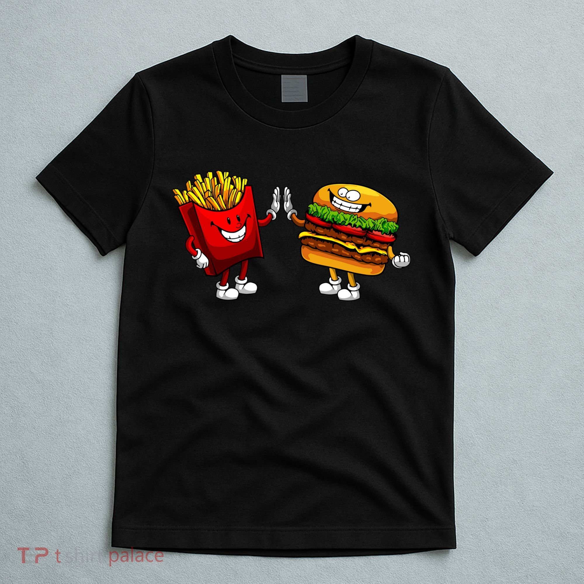 Cute Hamburger Art Women Hamburger French Fries Lovers T-Shirt